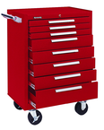 8-Drawer Roller Cabinet w/ball bearing Dwr slides - 39'' x 18'' x 27'' Red - Caliber Tooling