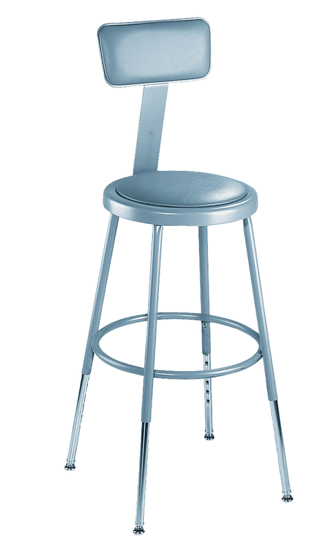 25" - 33" Adjustable Padded Stool With Padded Backrest - Caliber Tooling