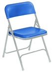 Plastic Folding Chair - Plastic Seat/Back Steel Frame - Blue - Caliber Tooling