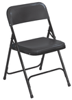 Plastic Folding Chair - Plastic Seat/Back Steel Frame - Black - Caliber Tooling