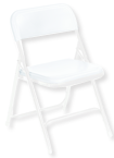 Plastic Folding Chair - Plastic Seat/Back Steel Frame - White - Caliber Tooling