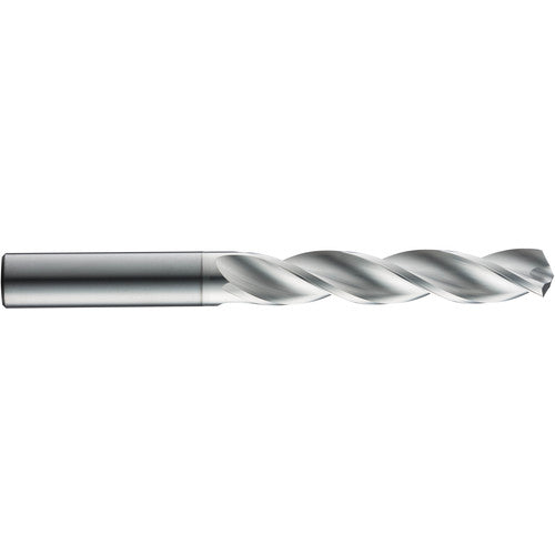 8.3 mm Dia. × 10 mm Shank × 47 mm Flute Length × 89 mm OAL, 3xD, 124°, TB, 3 Flute, External, Round Solid Carbide Drill - Exact Industrial Supply