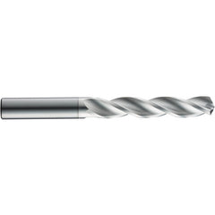 4.2 mm Dia. × 6 mm Shank × 24 mm Flute Length × 66 mm OAL, 3xD, 124°, Uncoated, 3 Flute, External, Round Solid Carbide Drill - Exact Industrial Supply