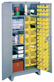 36 x 21 x 82'' (64 Bins Included) - Bin Storage Cabinet - Caliber Tooling