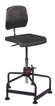 17" - 35" - Industrial Pneumatic Chair w/Back Depth / Back Height Adjustment - Caliber Tooling