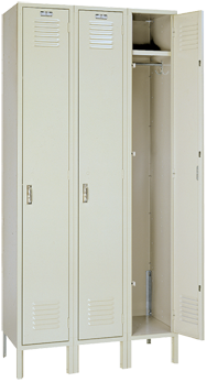 12 x 18 x 72'' (3 Openings) - 3 Wide Single Tier Locker - Caliber Tooling