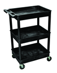 Utility Cart 3 Tub Shelves - 24" x 18" x 38-1/2" - Caliber Tooling