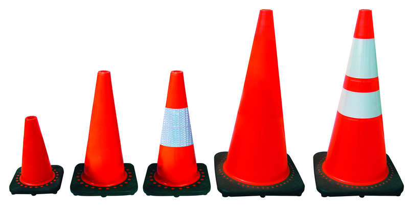 28" Orange Safety Cone with Reflective Bar - Caliber Tooling