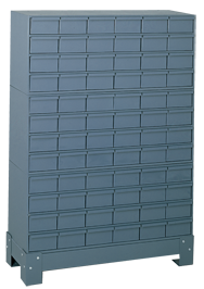 48-1/8 x 12-1/4 x 34-1/8'' (72 Compartments) - Steel Modular Parts Cabinet - Caliber Tooling