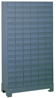 62-1/2 x 12-1/4 x 34-1/8'' (96 Compartments) - Steel Modular Parts Cabinet - Caliber Tooling