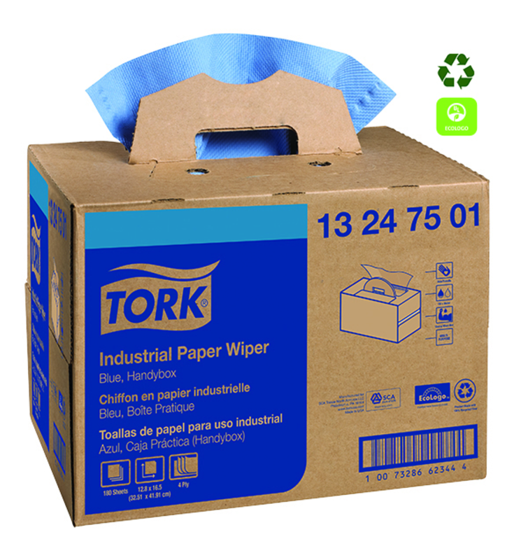 Industrial Paper 4 Ply Wipers - Blue - Handy Box - Caliber Tooling