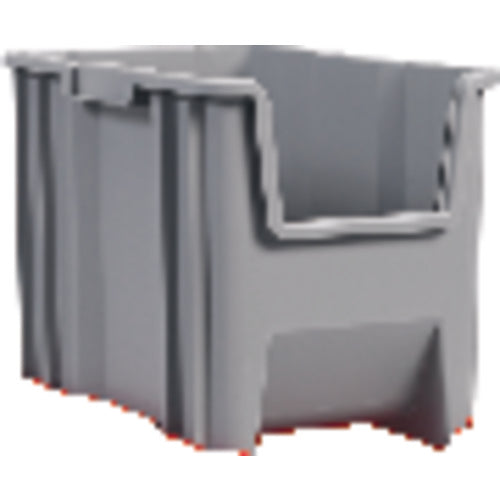 10″ × 17 1/2″ × 10 1/2″ - Gray Stak-N-Store Bin - Caliber Tooling