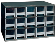 11 x 11 x 17'' (15 Compartments) - Steel Modular Parts Cabinet - Caliber Tooling