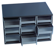11 x 11 x 17'' (9 Compartments) - Steel Modular Parts Cabinet - Caliber Tooling