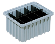 20-1/8 x 14-7/8 x 7-7/16'' - Gray Akro-Grid Stackable Containers - Caliber Tooling
