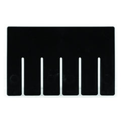 6-Pack - Black - Short Bin Dividers for use with Akro-Grid Container 33-105 - Caliber Tooling