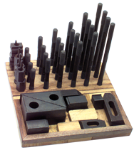 Machinist Clamping Set - #NS625SS; 1/2-13 Stud Size; 1/2 T-Slot Size - Caliber Tooling