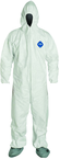 Tyvek® White Zip Up Coveralls w/ Attached Hood & Boots - Large (case of 25) - Caliber Tooling