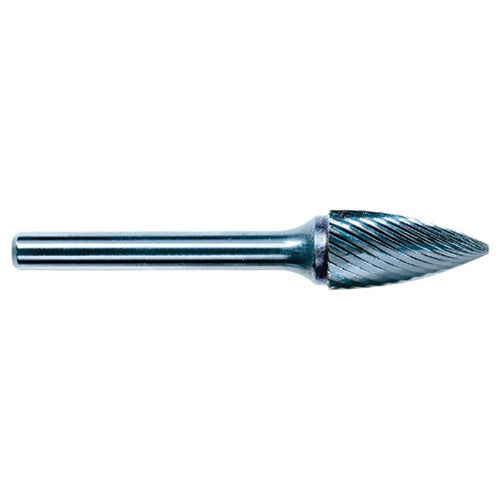 3mm EdgeHog Tree Shape Pointed End Miniature Carbide Bur SG-41M-D Std Alt Diamond (Double) - Caliber Tooling