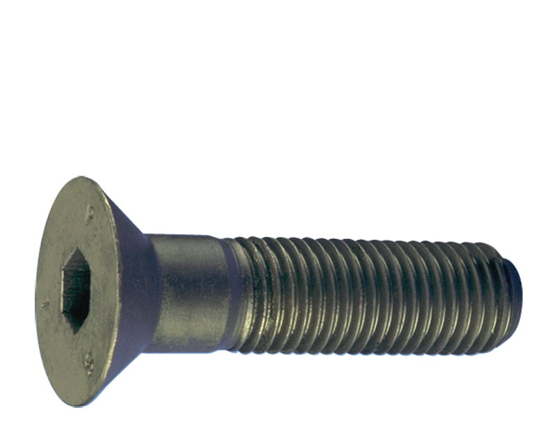 1/4-28 x 1-1/4 - Black Finish Heat Treated Alloy Steel - Cap Screws - Flat Head - Caliber Tooling