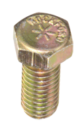 7/16-14 x 1 - Zinc / Yellow Plated Heat Treated Alloy Steel - Cap Screws - Hex - Caliber Tooling