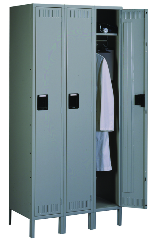 72"W x 18"D x 72"H Sixteen Person Locker (Each opn. To be 12"w x 18"d) with Coat Rod, w/6"Legs, Knocked Down - Caliber Tooling