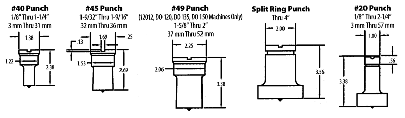 020018 No. 40 9/16 x 3/4 Oval Punch - Caliber Tooling