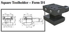 VDI Square Toolholder - Form D1 - Part #: CNC86 41.5032 - Caliber Tooling