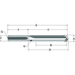 24050S-200L Spade Blade Holder - Straight Flute- Series 5 - 6 - Caliber Tooling