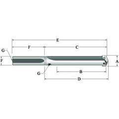 25030S-125L T-A® Spade Blade Holder - Straight Flute- Series 3 - Caliber Tooling