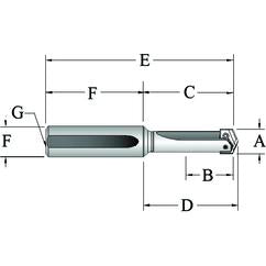 22025S-125L Universal Spade Drill Holder - Caliber Tooling