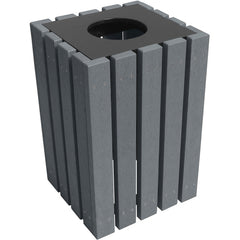 Trash Receptical Poly Square 22 Gallon-Char - Exact Industrial Supply