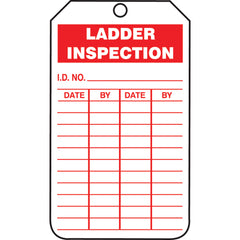 Ladder Status Tag, Ladder Inspection, 25/Pk, Cardstock - Caliber Tooling