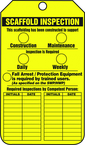 Scaffold Tag, Scaffold Inspection (Checklist)/Key Responsibility, 25/Pk, Plastic - Caliber Tooling