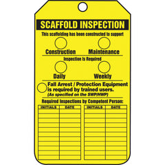 Scaffold Tag, Scaffold Inspection (Checklist)/Key Responsibility, 25/Pk, Cardstock - Caliber Tooling
