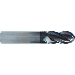 7/16x7/16x1/2x2-1/2 4 Flute Ball Nose TuffCut® XT HP End Mill ALtima® Blaze Coated - Caliber Tooling