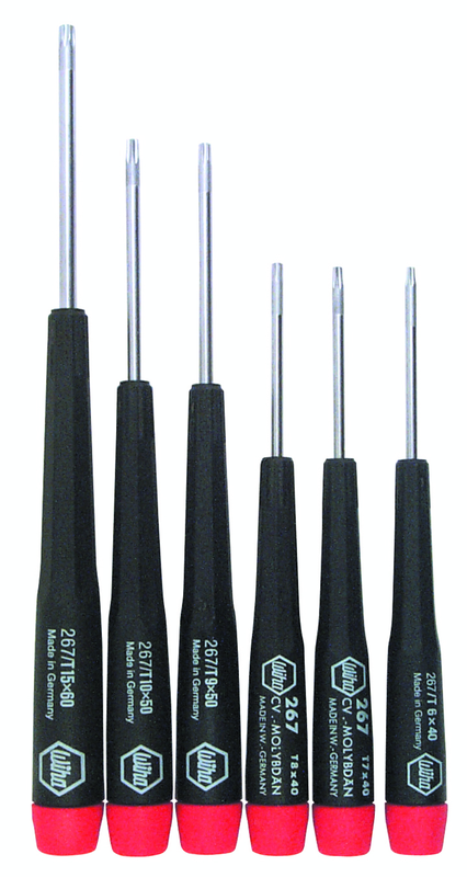 6 Piece - T6; T7; T8 x 40mm; T9; T10 x 50mm; T15 x 60mm - Precision Torx Screwdriver Set - Caliber Tooling