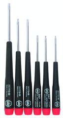 6 Piece - T6; T7; T8 x 40mm; T9; T10 x 50mm; T15 x 60mm - Precision Torx Screwdriver Set - Caliber Tooling