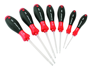 7 Piece - T9; T10; T15; T20; T25; T27; T30 - Torx Ball Ened SoftFinish® Cushion Grip Screwdriver Set - Caliber Tooling