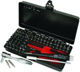 Master Tech 65 Piece Set - ESD Handle, MIni Ratchet and MicroBits In Metal Storage Box - Caliber Tooling