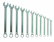 Snap-On/Williams Fractional Combination Wrench Set -- 11 Pieces; 12PT Satin Chrome; Includes Sizes: 3/8; 7/16; 1/2; 9/16; 5/8; 11/16; 3/4; 13/16; 7/8; 15/16; 1" - Caliber Tooling