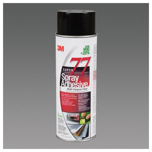 3M Super 77 CA Multipurpose Spray Adhesive Low VOC <25% Clear 24 fl oz Can (Net Wt 18.0 oz) - Caliber Tooling