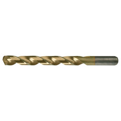 #12 RHS / RHC HSS-CO 8% (M42) 135 Degree Split Point Heavy Duty Cobalt Drill - TiN - Exact Industrial Supply