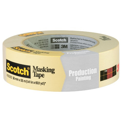 ‎Scotch Contractor Grade Masking Tape 2020-24AP9 0.94″ × 60.1 yd (24mm × 55m) - Caliber Tooling