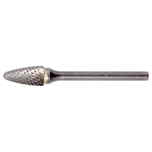 SF-7 Double Cut Solid Carbide Bur-Round Nose Tree Shape - Exact Industrial Supply