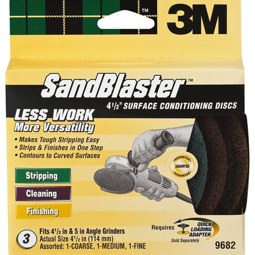 3M SandBlaster Surface Conditioning Discs 9682 4.5″ 3 asst disc/pk - Caliber Tooling