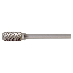 SC-7 Double Cut Solid Carbide Bur-Cylindrical with Ball Nose - Exact Industrial Supply
