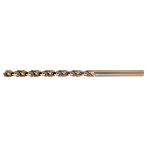 7/32 RHS / RHC HSS-CO 8% (M42) 135 Degree Split Point Q-Cobalt Wide Land Parabolic Taper Length Drill - Straw / Gold Oxide - Exact Industrial Supply