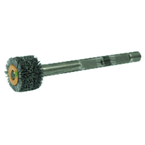 3" Diameter - Crimped Filament Internal Brush Deburring Tool - 0.026/120 Grit - 3/8" ARBOR - Caliber Tooling