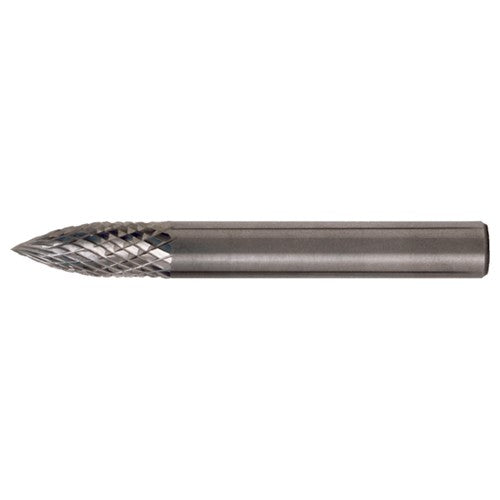 SG-41 Double Cut Solid Carbide Bur-Pointed Tree Shape - Exact Industrial Supply